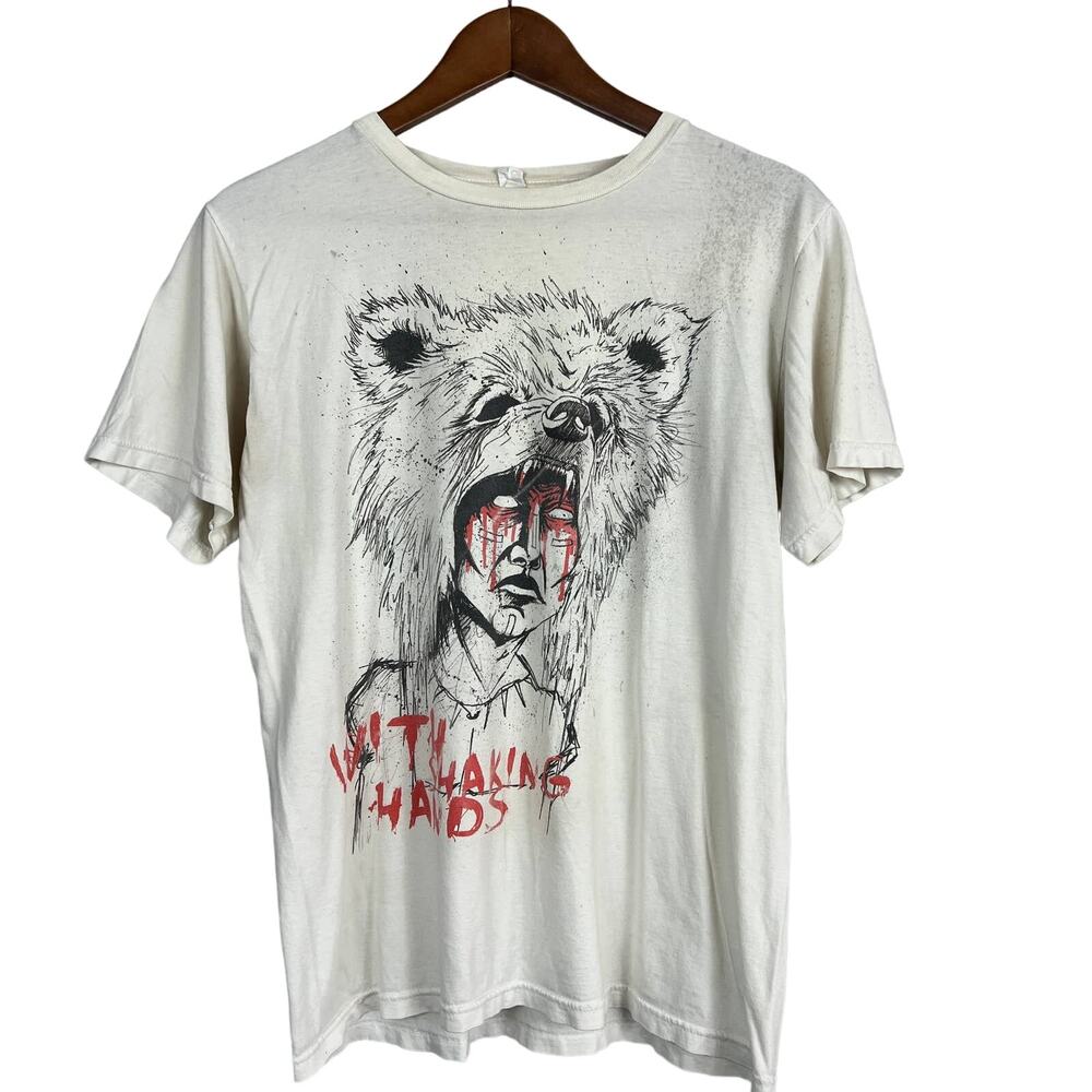 Anvil Tag Graphic Tee With Shaking Hands - M